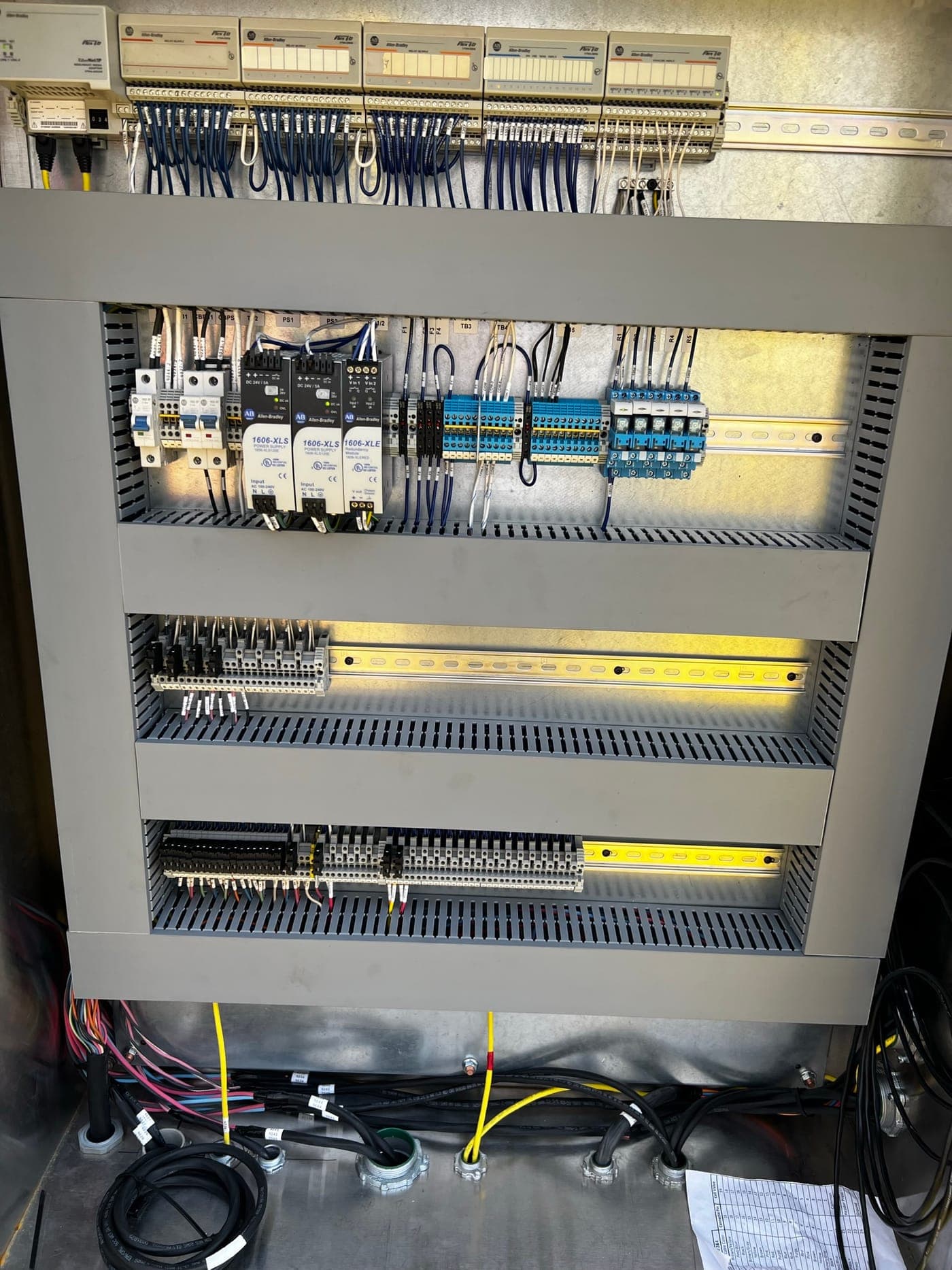 Remote I/O control panel with redundant power supplies, built in a stainless enclosure