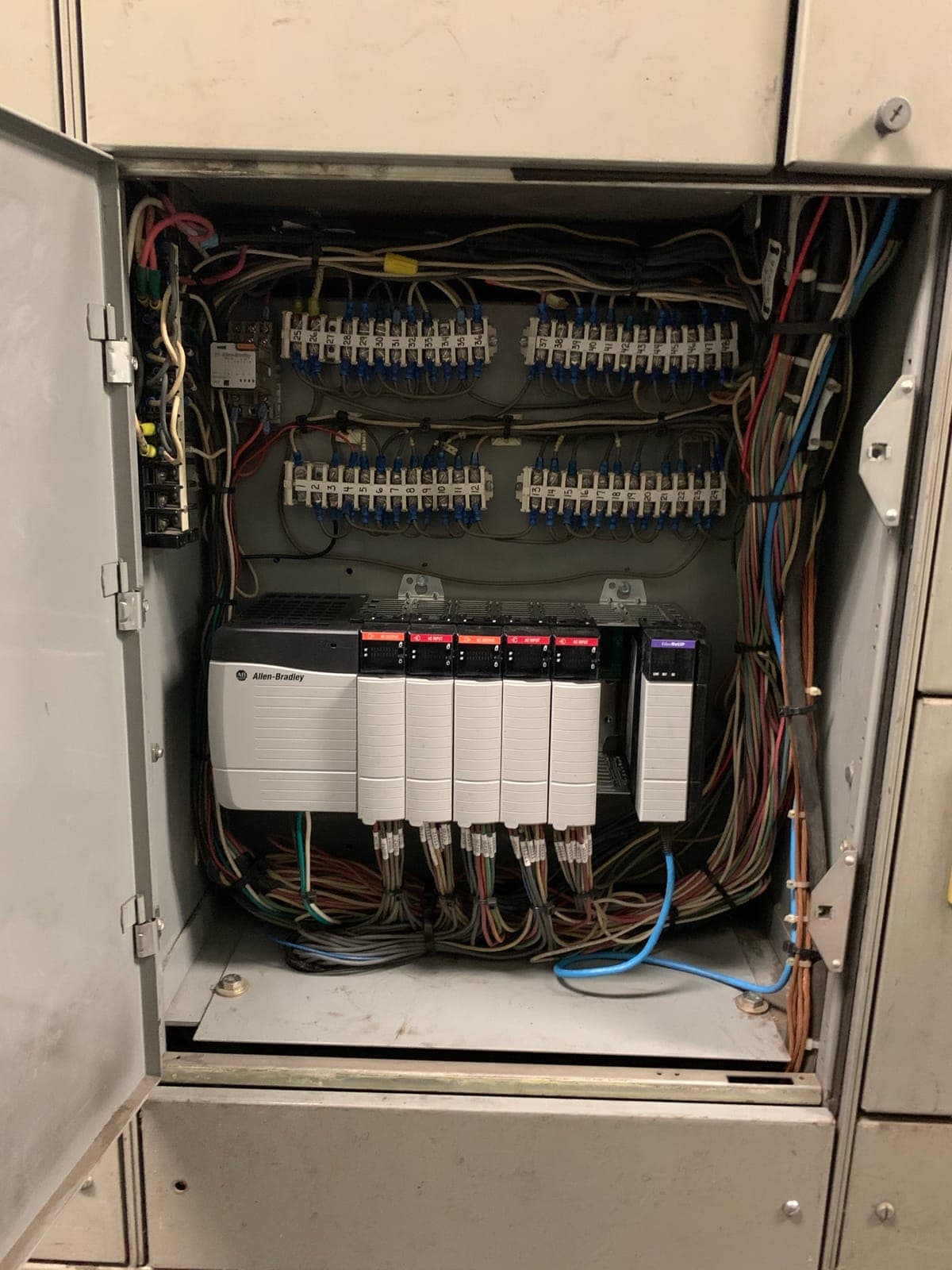 PLC control system installed and wired in an existing enclosure